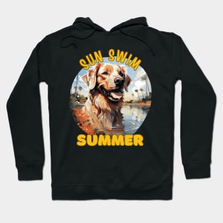 The Golden Retriever Dog's Vacation. Sun Swim Summer. Hoodie